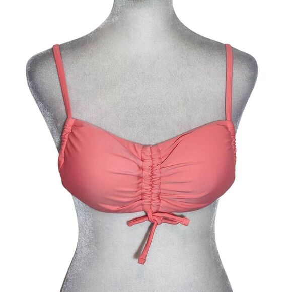 Aerie Pink Bikini Top NWT Size Small Gathered Bandeau Bikini Top - Picture 1 of 9